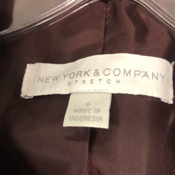 NEW YORK & COMPANY STRETCH PURPLE CRUSHED VELVET SUIT JACKET SIZE 0 - Picture 2 of 6